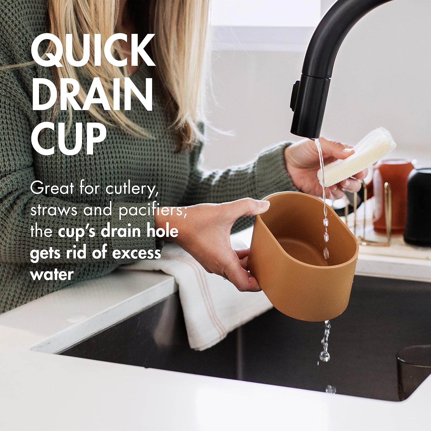 image:imageBoon ARC Modular Baby Bottle Drying Rack Includes Silicone Drying Mat Accessory Cup and 7Prong Wire Bottle Rack Baby Essentials
