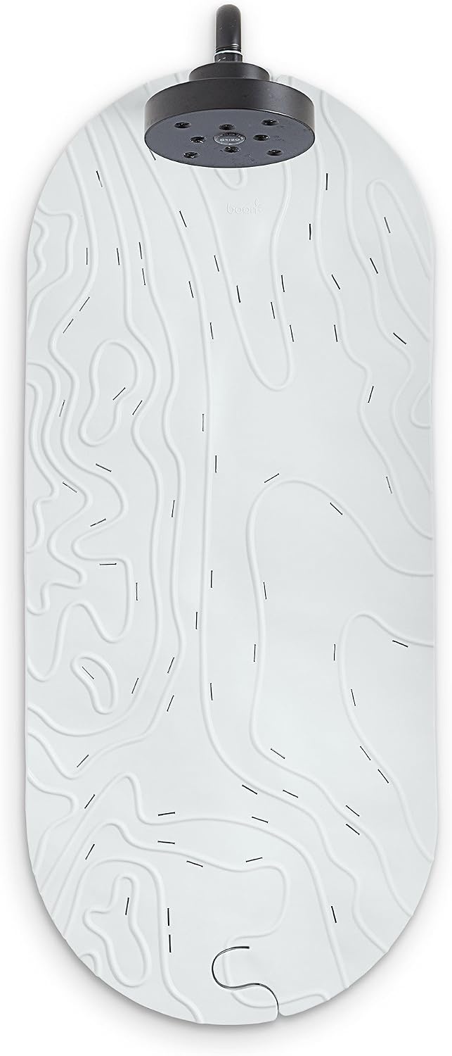 image:imageBoon B11192 RIPPLE Textured Non Slip Baby Bath Tub Mat with Hanging Hook and Drain Holes BlueGriffle