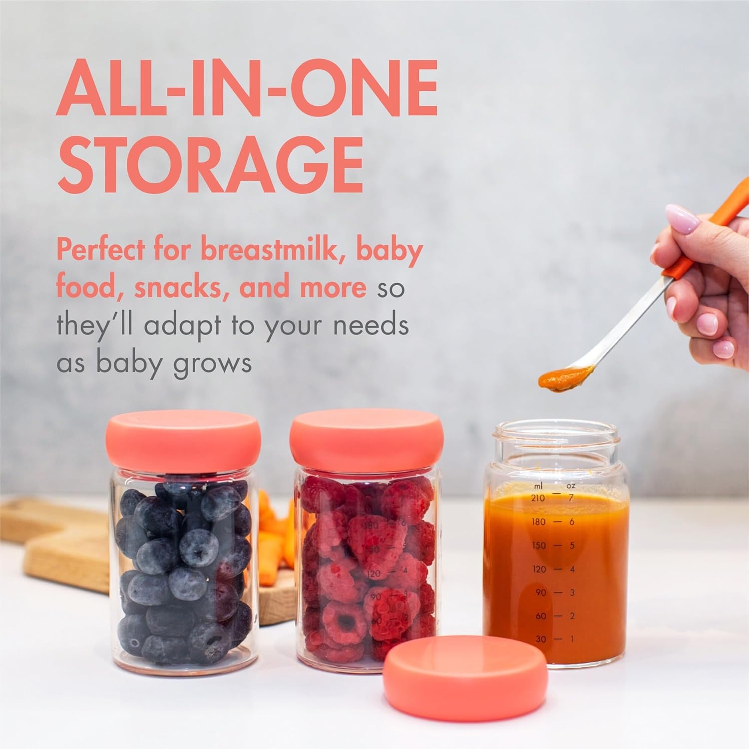 image:imageBoon Cache Glass Breastmilk Storage Bottles with Lids Leakproof Containers for Breastmilk Baby Food Formula and Snacks Freezer and Dishwasher Safe 8 Oz 3 Count