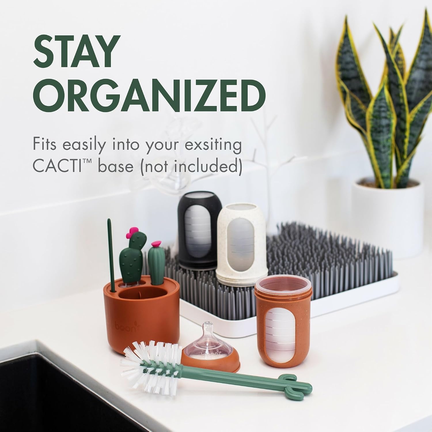 image:imageBoon Cacti Bottle Cleaning Brush Set Terracotta 4 Piece Set4 Piece Set