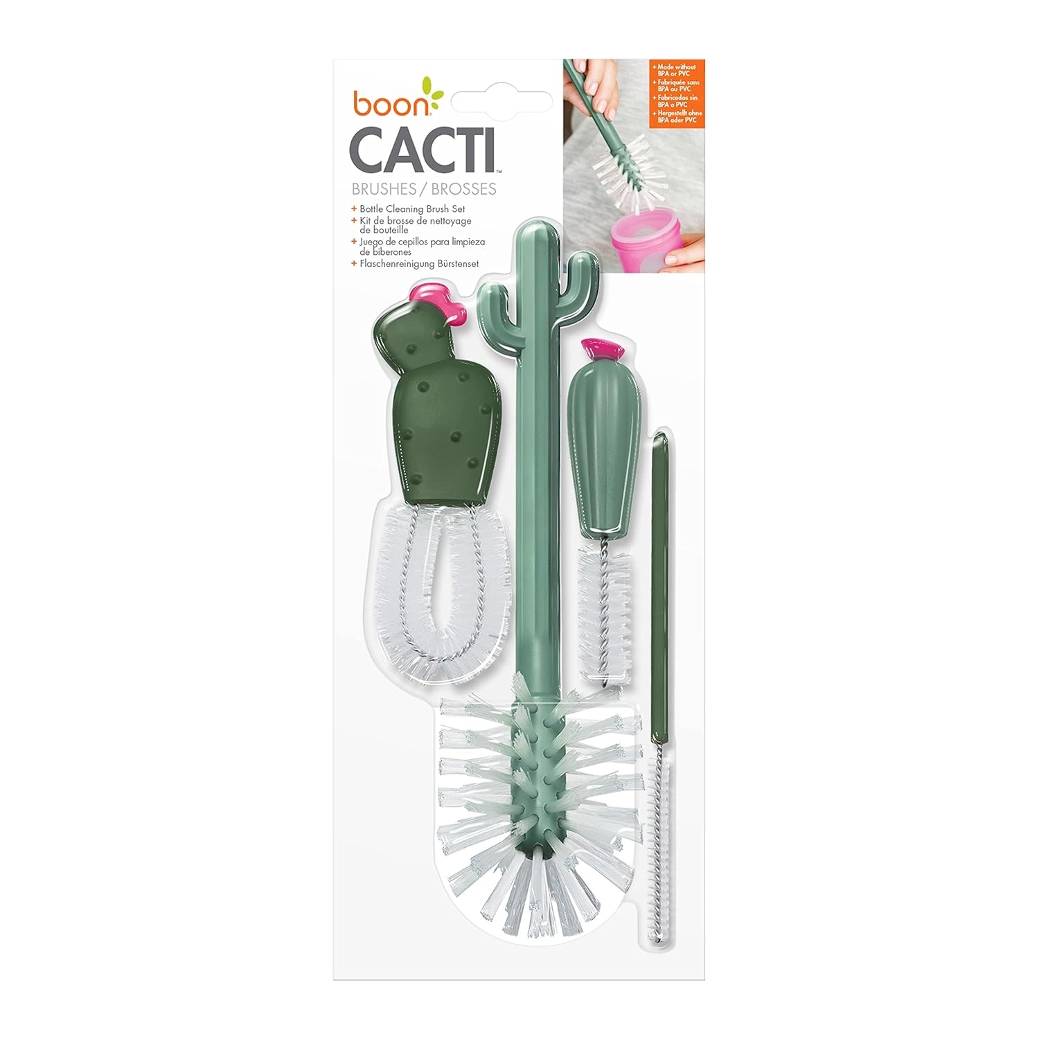 image:imageBoon Cacti Bottle Cleaning Brush Set Terracotta 4 Piece Set4 Piece Set