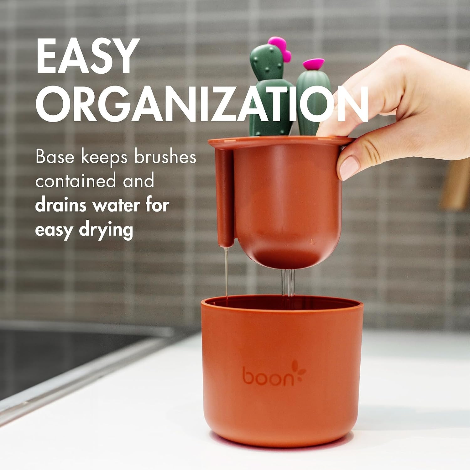 image:imageBoon Cacti Bottle Cleaning Brush Set Terracotta 4 Piece Set4 Piece Set
