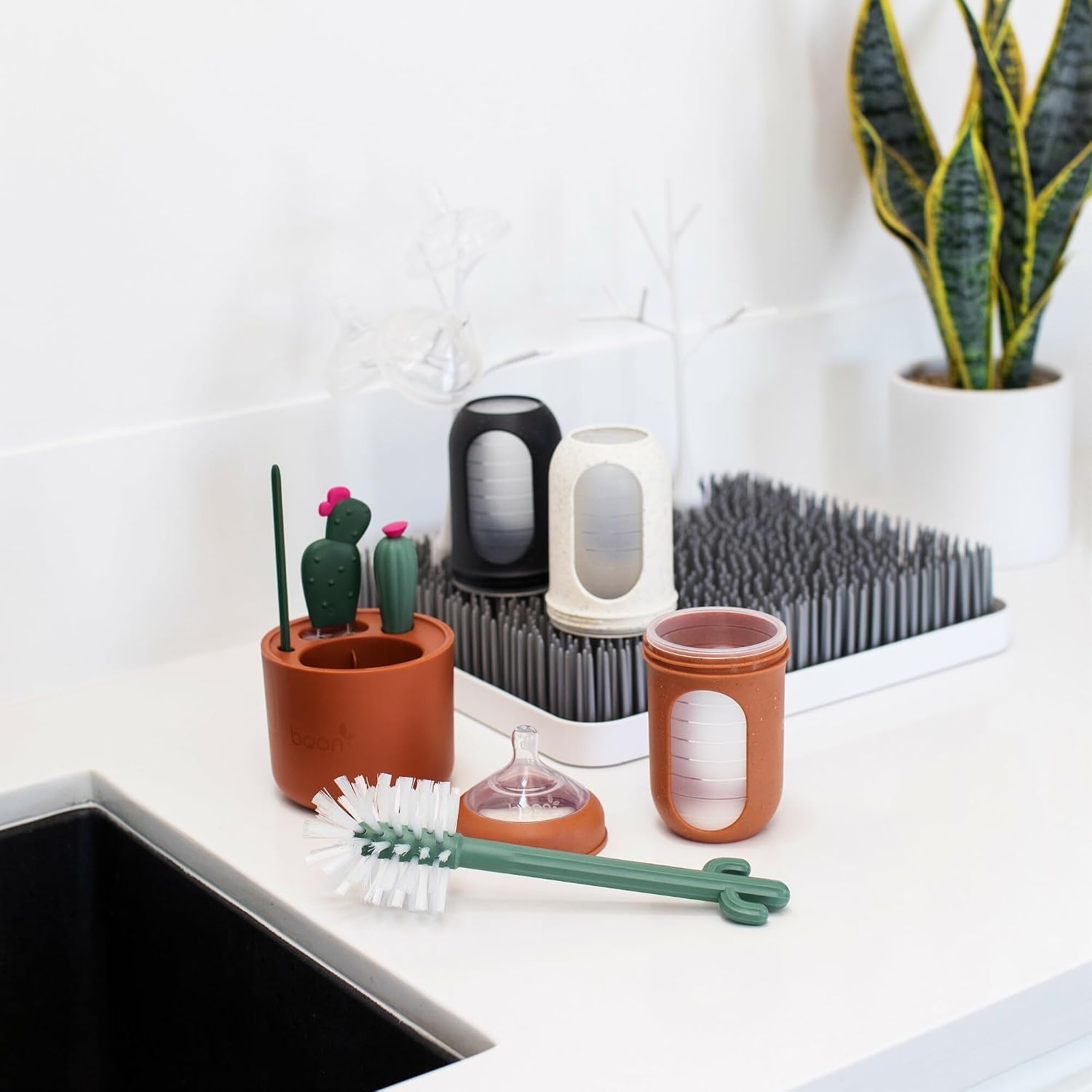 image:imageBoon Cacti Bottle Cleaning Brush Set Terracotta 4 Piece Set4 Piece Set