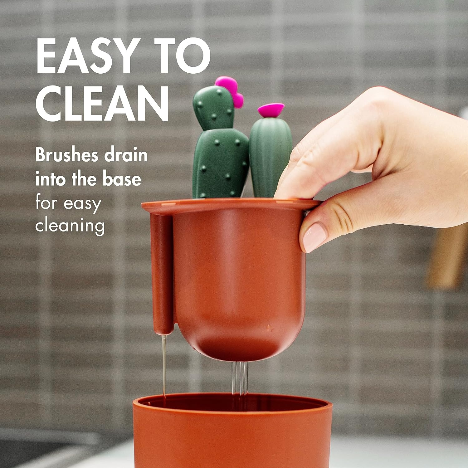 image:imageBoon Cacti Bottle Cleaning Brush Set Terracotta 4 Piece Set4 Piece Set Pack of 12