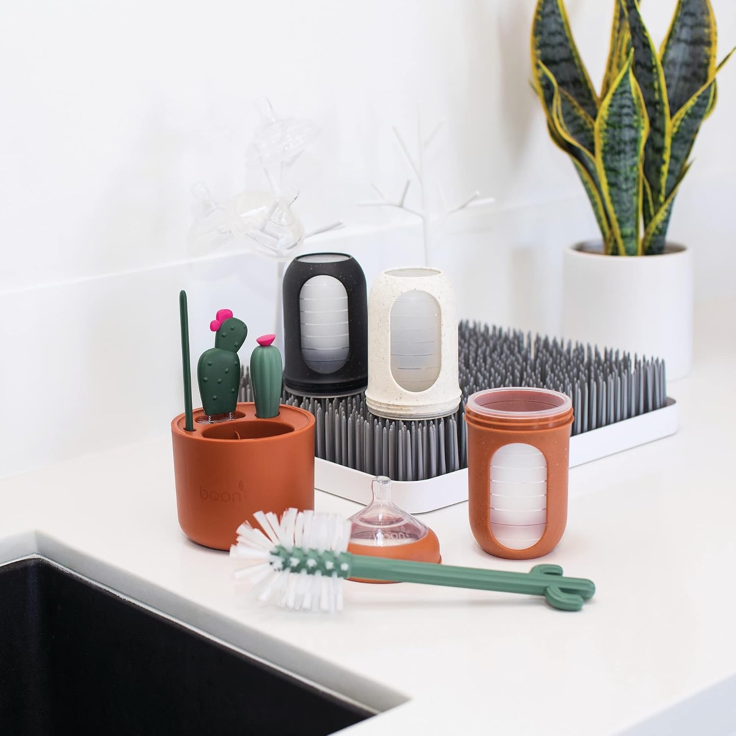 image:imageBoon Cacti Bottle Cleaning Brush Set Terracotta 4 Piece Set4 Piece Set Pack of 12