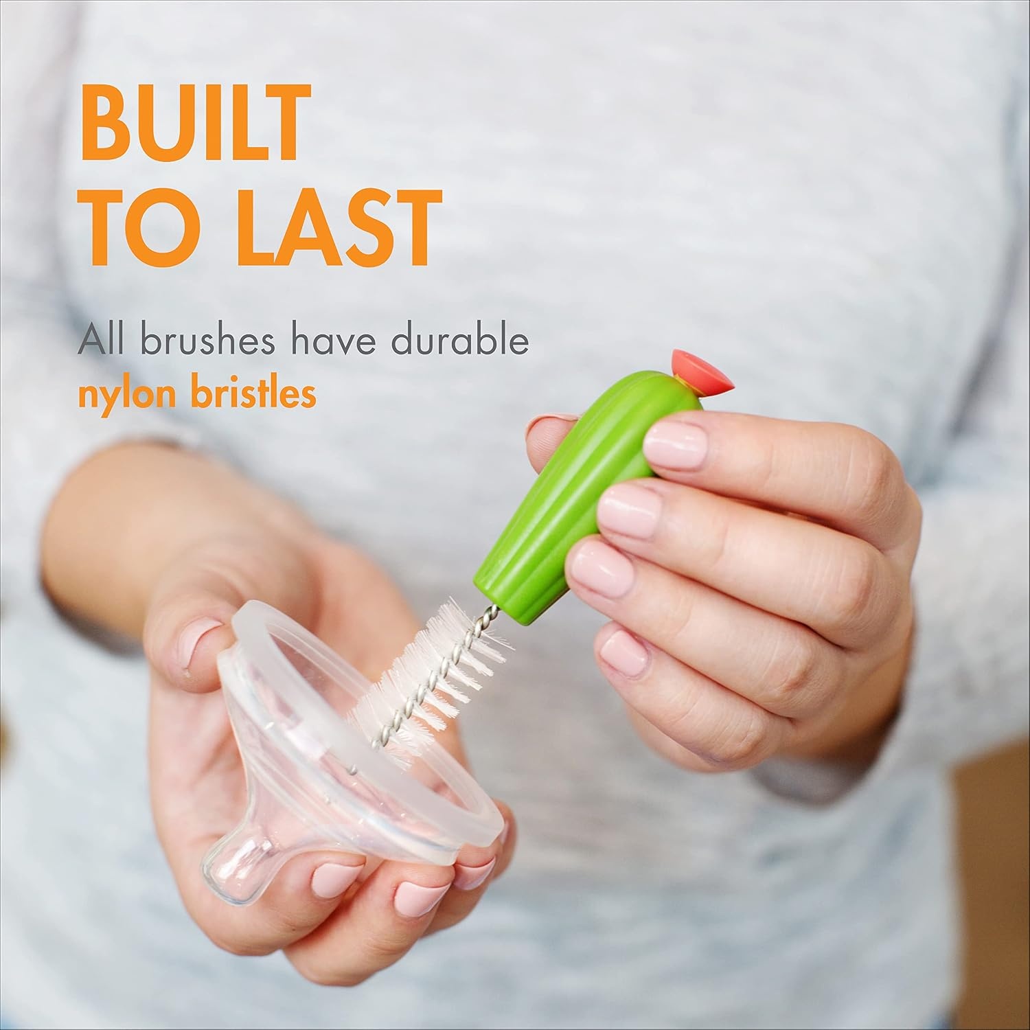 image:imageBoon Cacti Replacement Baby Bottle Brushes Includes Bottle Cleaner Brush Straw Cleaner Brush Nipple Brush and Detail Brush for Baby Bottles Newborn Essentials Sage 4 Count4 Piece Set Pack of 12