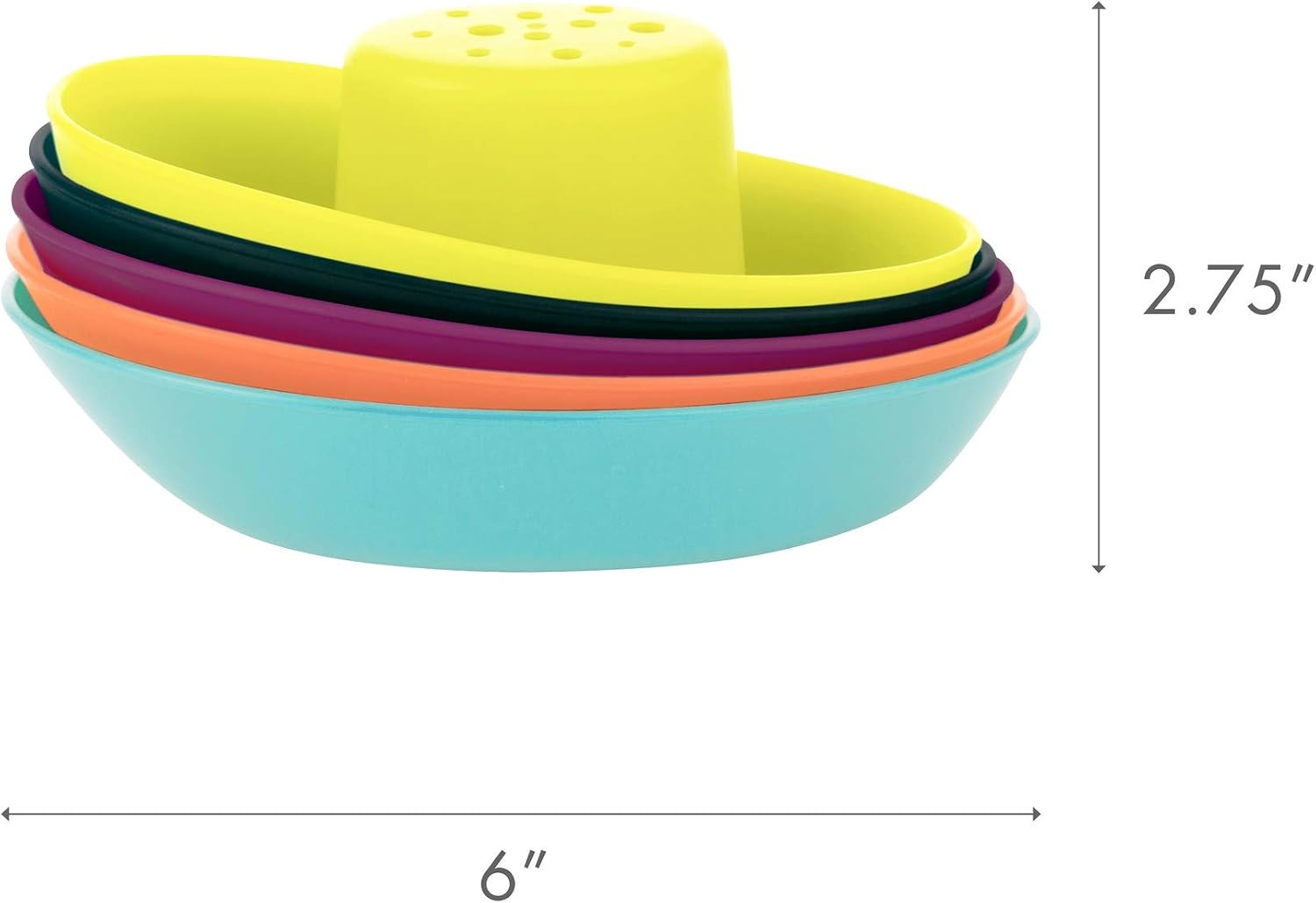 image:imageBoon Fleet Toy Boat Baby Bath Toys Stacking Boat Toy Set for Bath Time Fun Toddler and Baby Stacking Bathtub Toys With Drain Holes 5 Count Ages 10 Months and UpNavy Multicolor