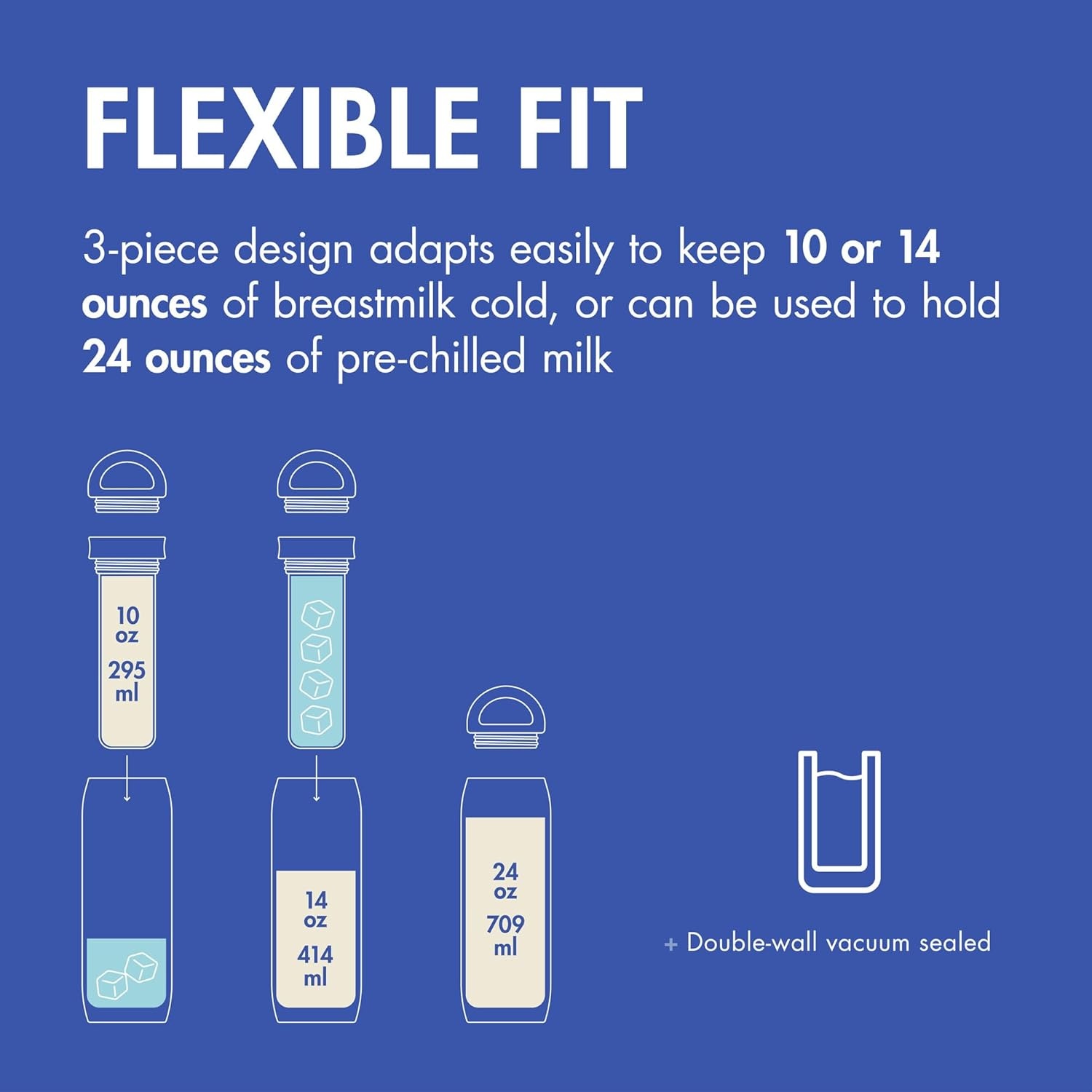 image:imageBoon Frosh Portable Breastmilk Chiller Insulated Stainless Steel Cooler and Storage Container Blue Keeps Milk Cold for up to 17 HoursBlue