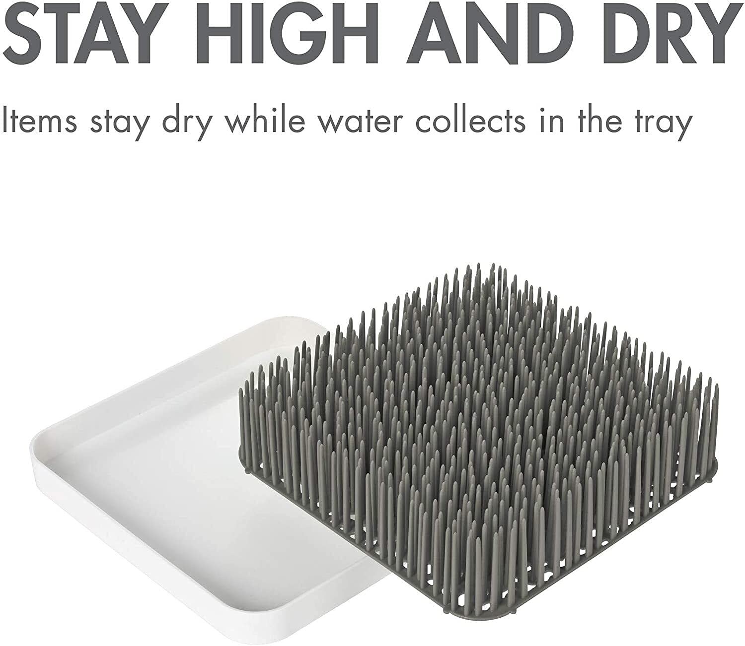 image:imageBoon Grass Plastic Drying Rack Modern Countertop Baby Bottle Organizer 975 x 988 x 30 inches Gray