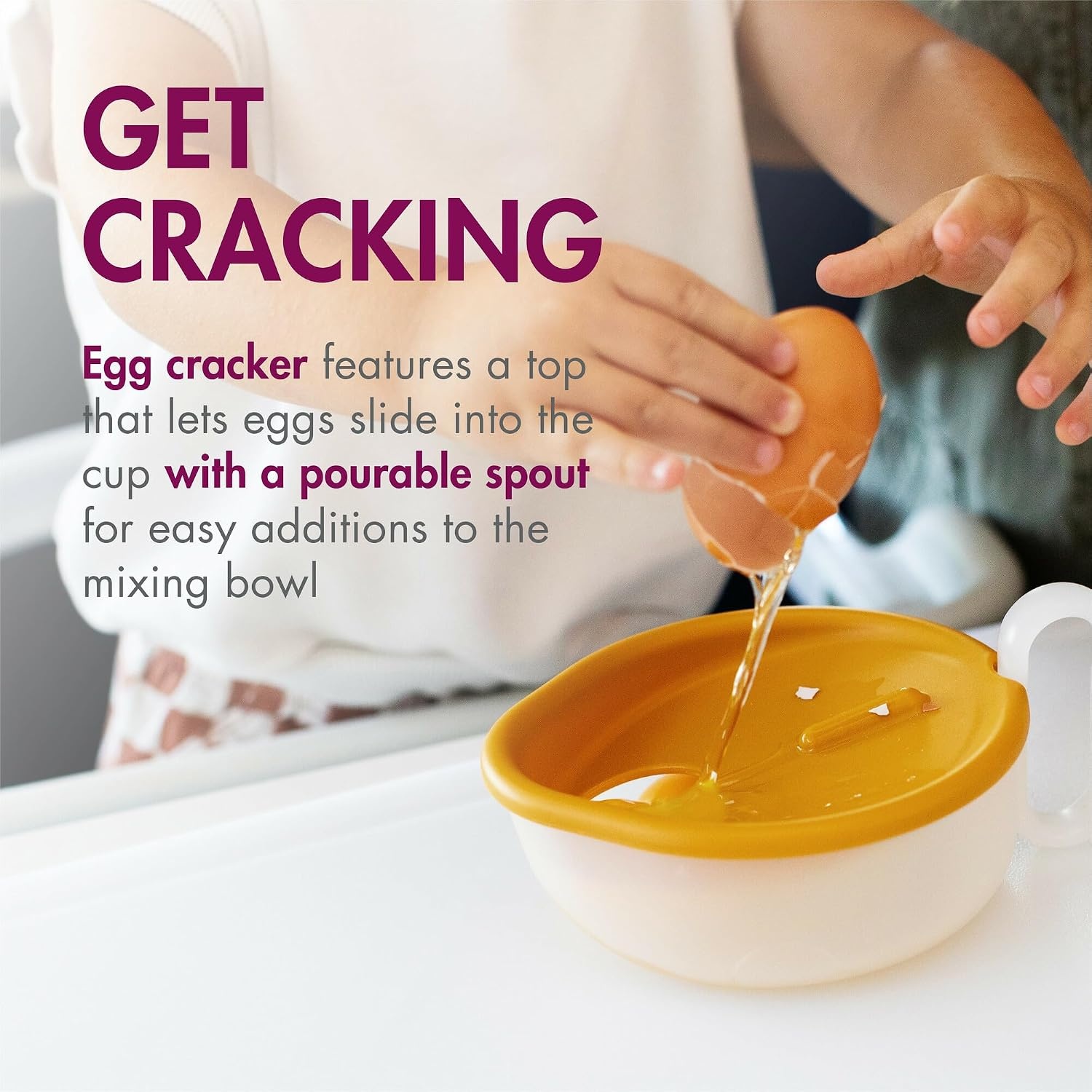 image:imageBoon Intro Toddler Food Prep Set Kids Kitchen Tools 5 Unique Toddler Kitchen Accessories Includes Spatula Egg Cracker Chopper Measuring Cup Bowl Ages 3 Years