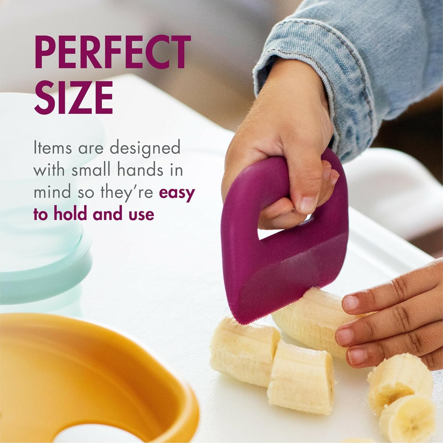 image:imageBoon Intro Toddler Food Prep Set Kids Kitchen Tools 5 Unique Toddler Kitchen Accessories Includes Spatula Egg Cracker Chopper Measuring Cup Bowl Ages 3 Years