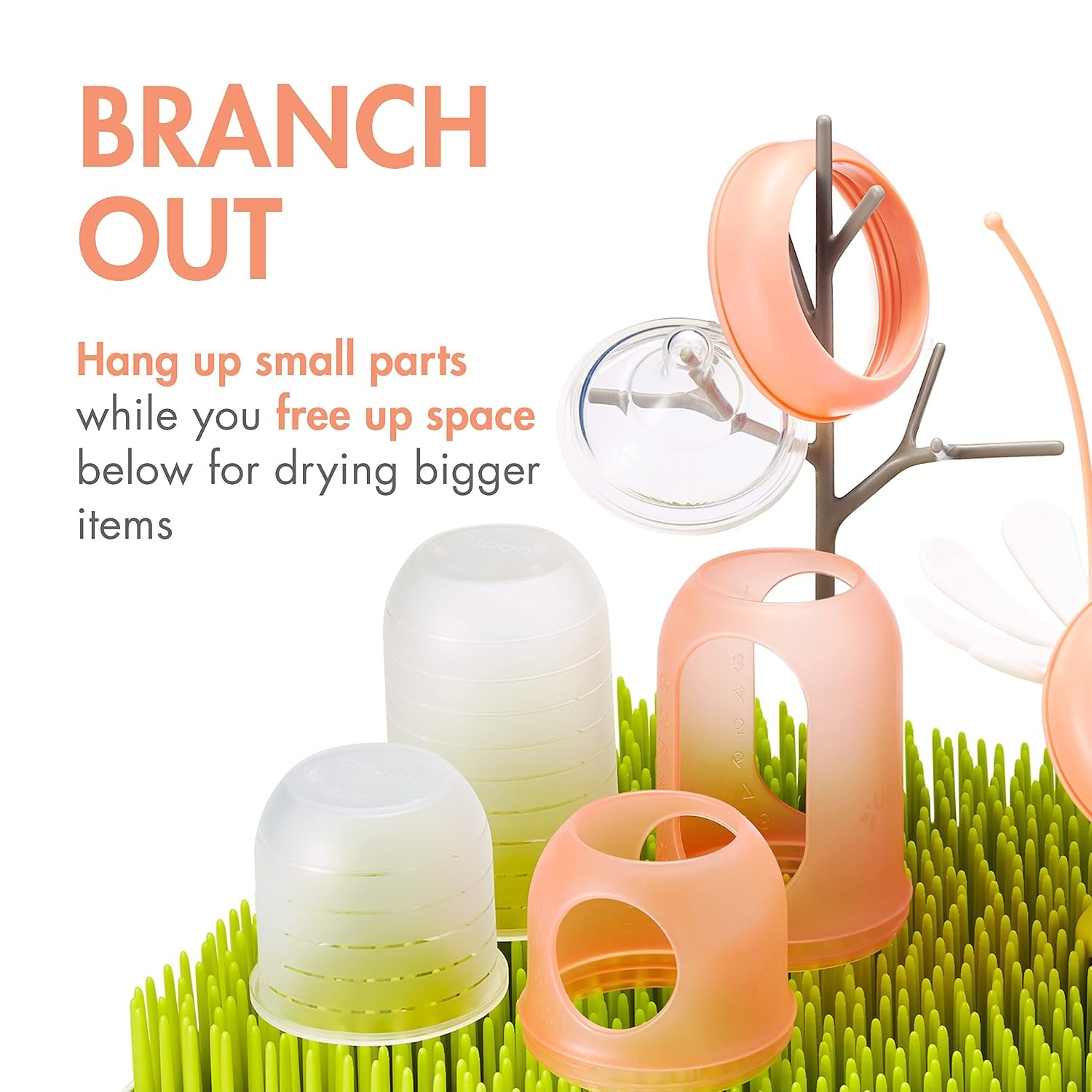 image:imageBoon Lawn Countertop Baby Bottle Drying Rack Bundle Includes Lawn Twig and Stem Baby Accessories Baby Bottle Organizer and Storage Baby BottleFeeding Supplies 3 Count