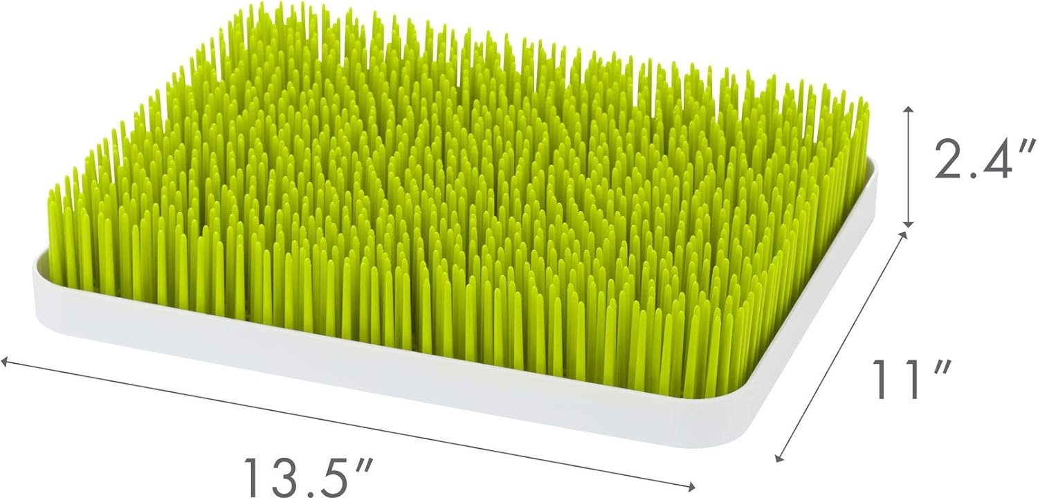 image:imageBoon Lawn Countertop Baby Bottle Drying Rack with Antimicrobial Tray Spring Green Bottle Rack and Organizer Baby Feeding Essentials 135 x 11 x 25 1 CountGreen