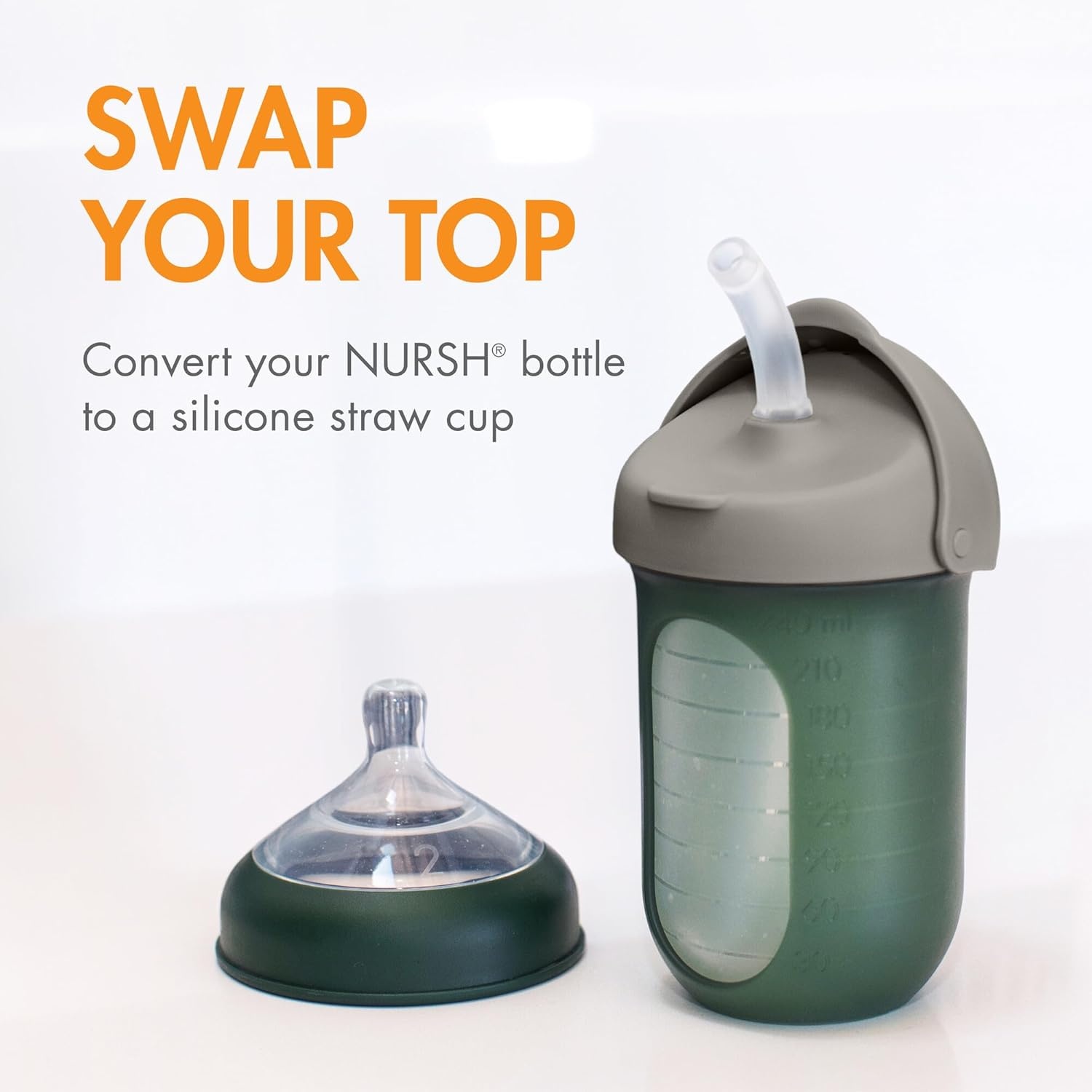 image:imageBoon Nursh Baby Bottle Gift Set Baby Feeding Essentials for New Moms Includes 4 Oz and 8 Oz Baby Bottles Storage Lids Fast Flow Nipples Storage Buns Straw Lid and Mod Baby Bottle Brush Set