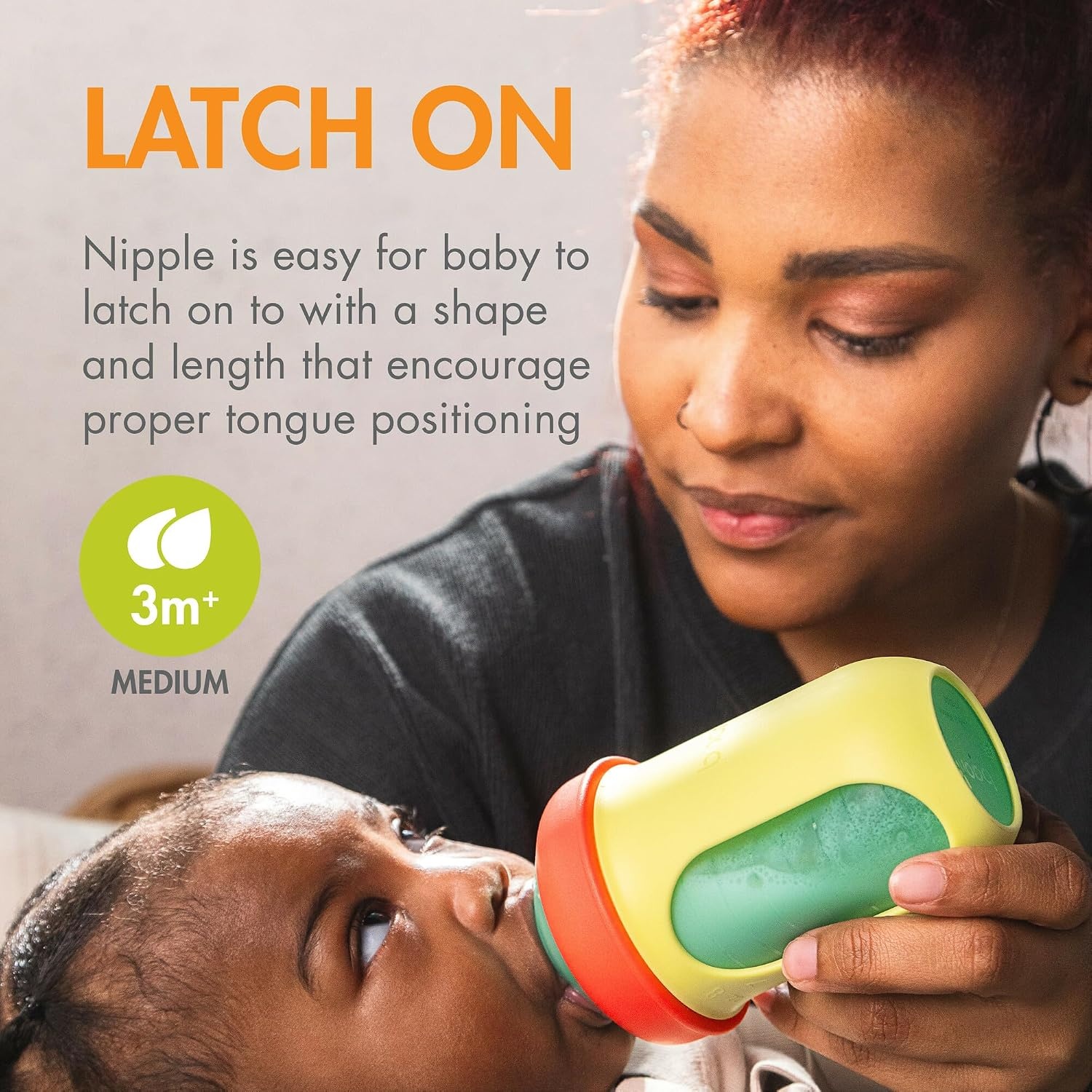 image:imageBoon Nursh Bottles Medium Flow Silicone Baby Bottles Help Ease Colic Symptoms Formula and Breast Milk Only Touch Platinum FoodSafe Silicone Mint 36 Months 3 Count 8 OunceColor Block