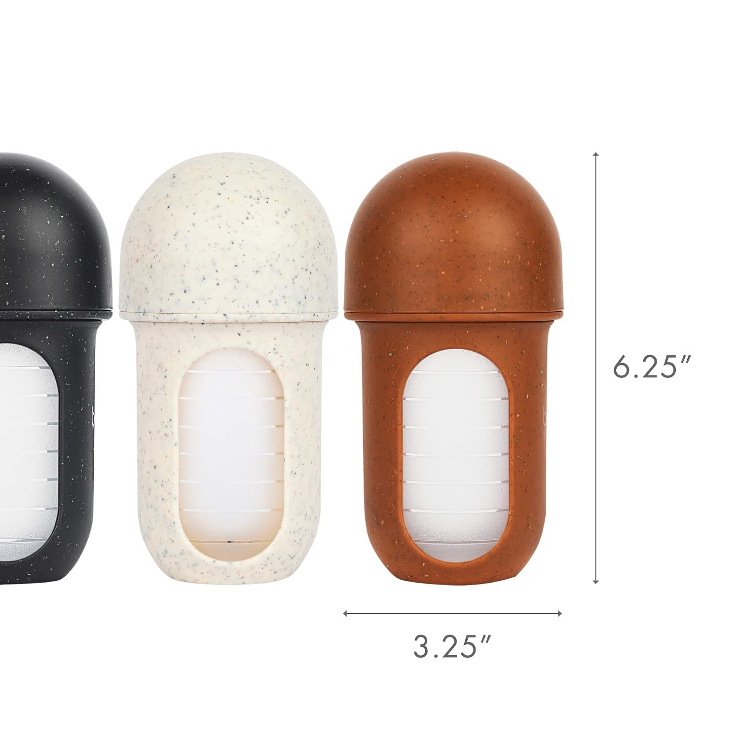 image:imageBoon Nursh Bottles Medium Flow Silicone Baby Bottles Help Ease Colic Symptoms Formula and Breast Milk Only Touch Platinum FoodSafe Silicone Mint 36 Months 3 Count 8 OunceSpeckle