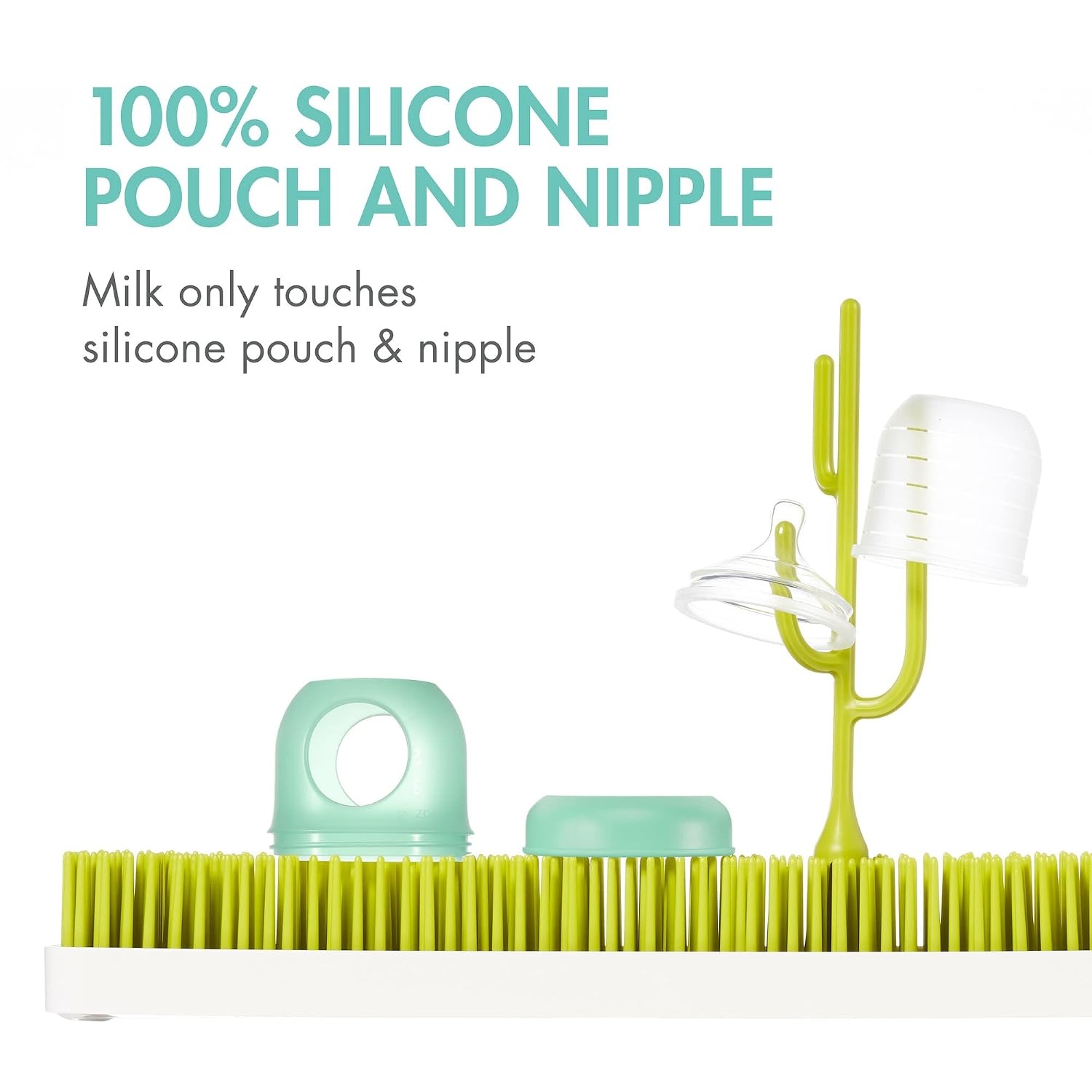 image:imageBoon Nursh Bottles Medium Flow Silicone Baby Bottles Help Ease Colic Symptoms Formula and Breast Milk Only Touch Platinum FoodSafe Silicone Mint 36 Months 3 Count 8 OunceMint