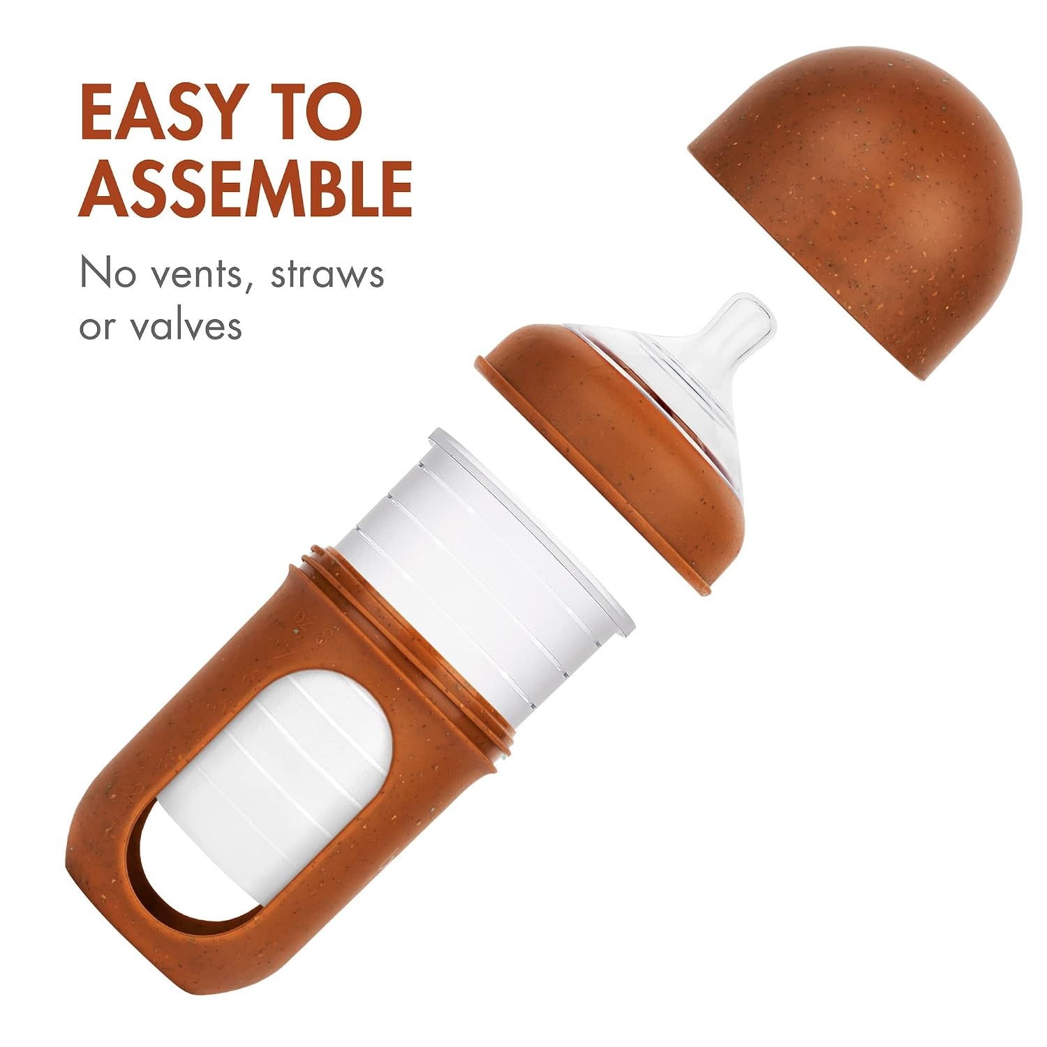 image:imageBoon Nursh Bottles Medium Flow Silicone Baby Bottles Help Ease Colic Symptoms Formula and Breast Milk Only Touch Platinum FoodSafe Silicone Mint 36 Months 3 Count 8 OunceSpeckle