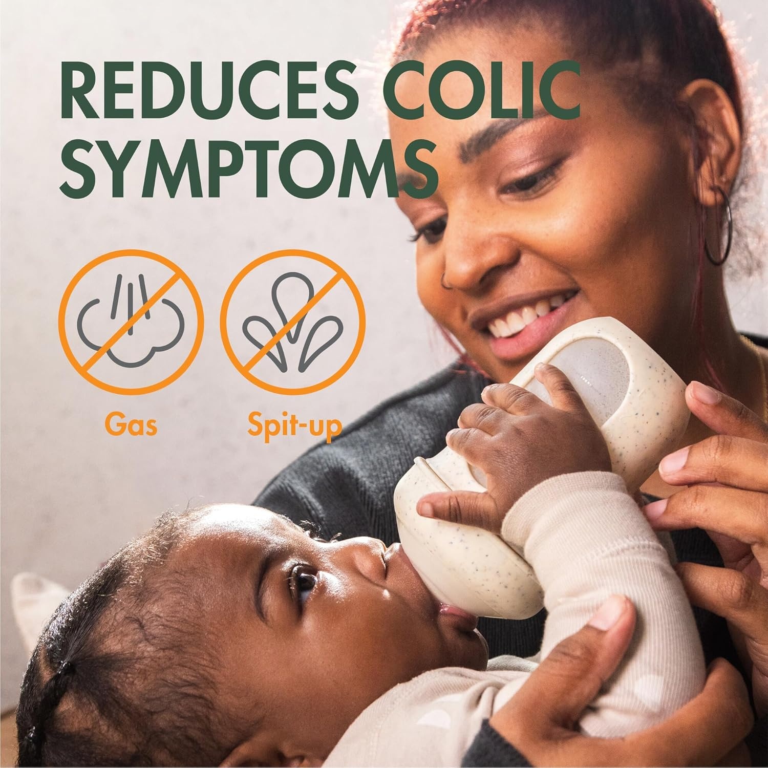 image:imageBoon Nursh Bottles Silicone Baby Bottles Help Ease Colic Symptoms Reusable FoodGrade Silicone Pouches with Polypropylene Shell Medium Flow 8 Oz Speckle Green