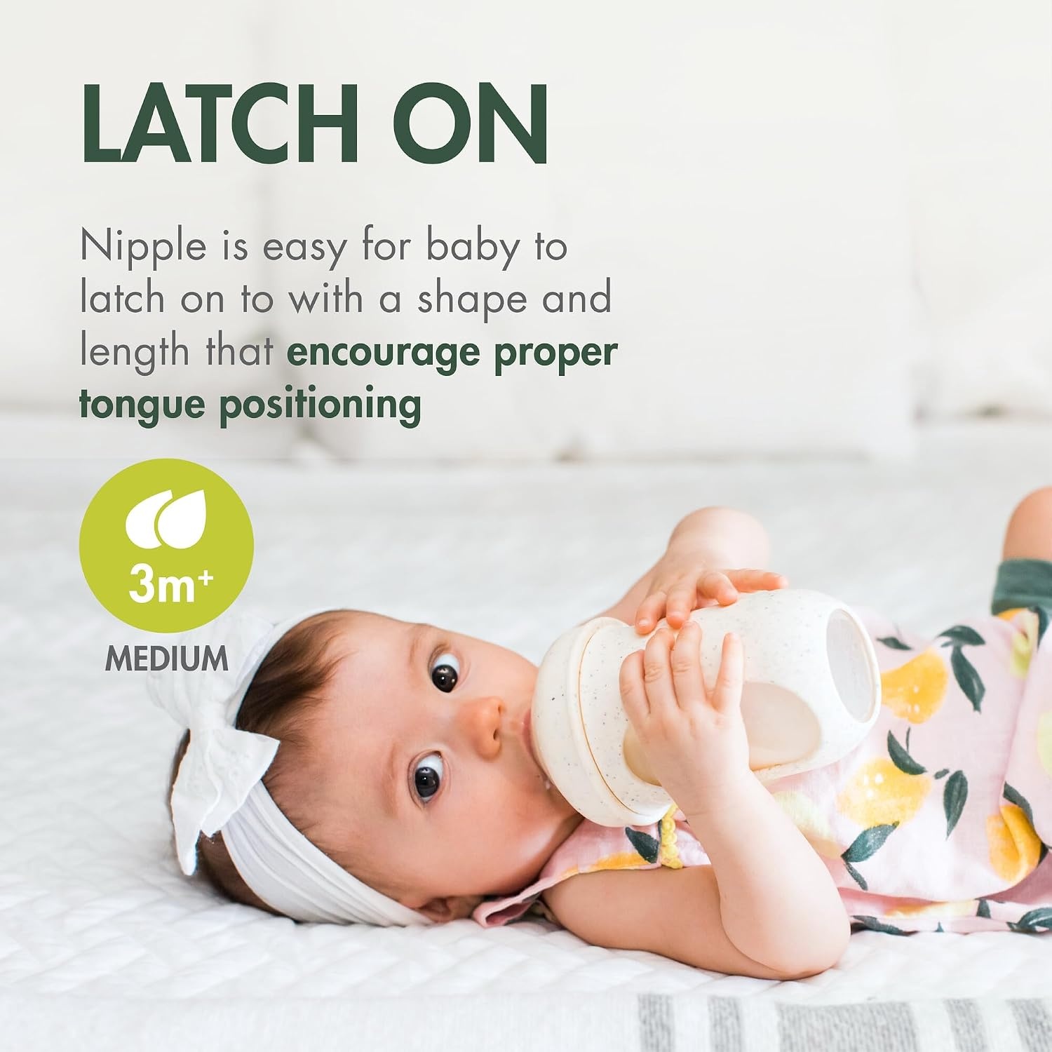 image:imageBoon Nursh Bottles Silicone Baby Bottles Help Ease Colic Symptoms Reusable FoodGrade Silicone Pouches with Polypropylene Shell Medium Flow 8 Oz Speckle Green