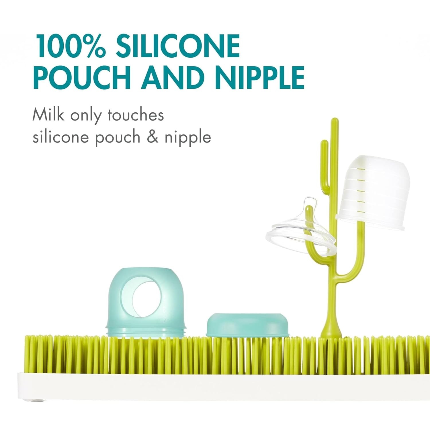 image:imageBoon Nursh Bottles Slow Flow Silicone Baby Bottles Help Ease Colic Symptoms Formula and Breast Milk Only Touch Platinum FoodSafe Silicone Pink 03 Months 3 Count 4 OunceBlue