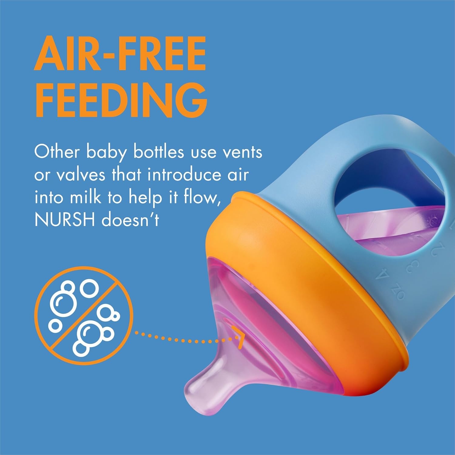 image:imageBoon Nursh Bottles Slow Flow Silicone Baby Bottles Help Ease Colic Symptoms Formula and Breast Milk Only Touch Platinum FoodSafe Silicone Pink 03 Months 3 Count 4 OunceColor Block