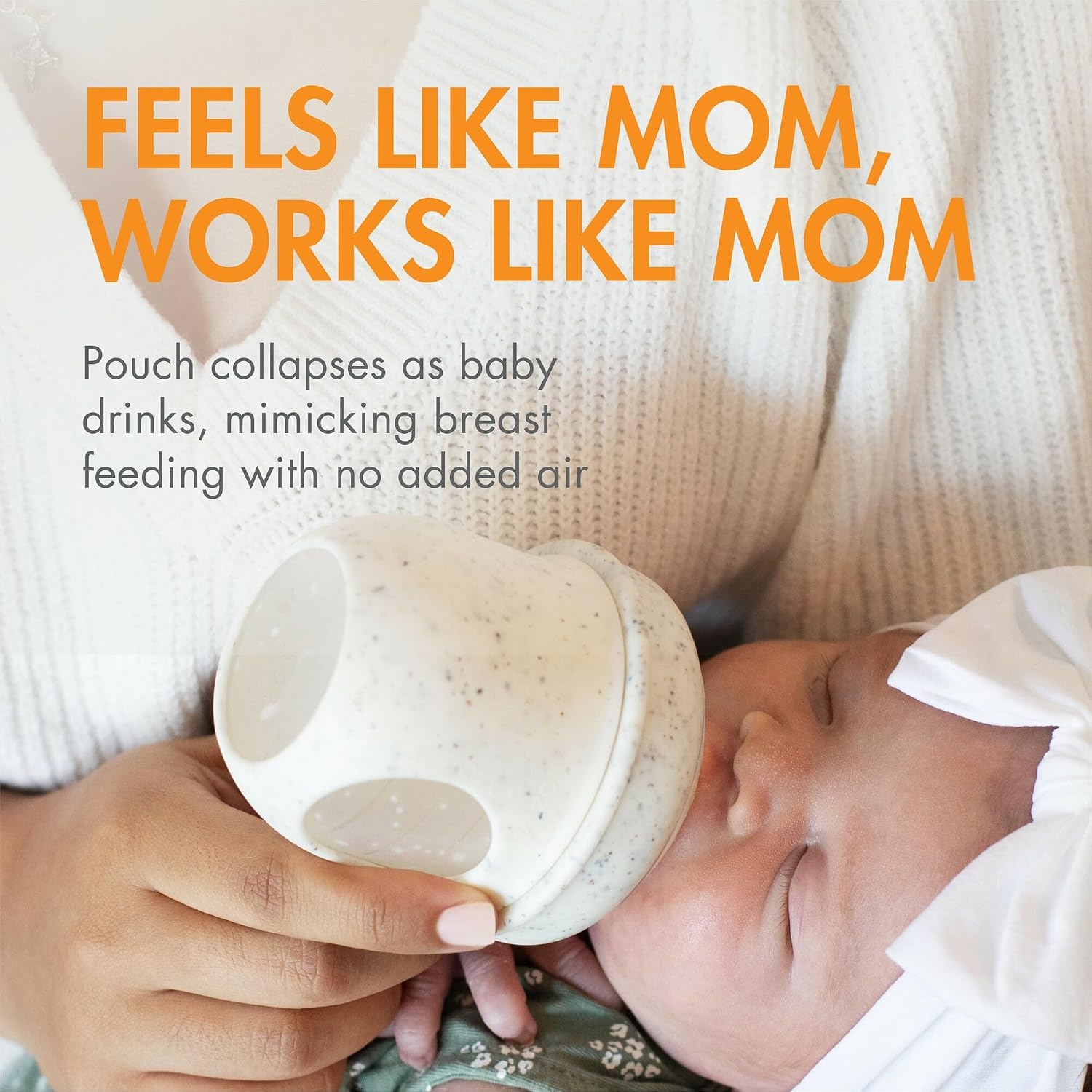 image:imageBoon Nursh Bottles Slow Flow Silicone Baby Bottles Help Ease Colic Symptoms Formula and Breast Milk Only Touch Platinum FoodSafe Silicone Pink 03 Months 3 Count 4 OunceSpeckle