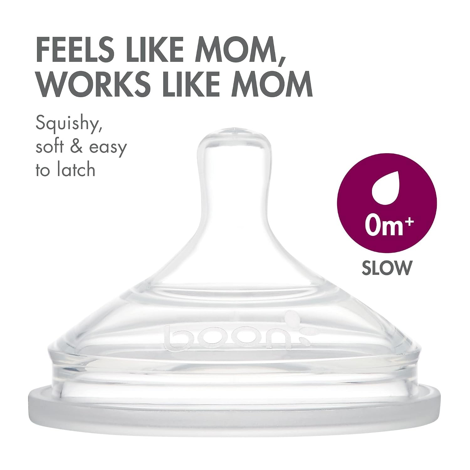 image:imageBoon Nursh Bottles Slow Flow Silicone Baby Bottles Help Ease Colic Symptoms Formula and Breast Milk Only Touch Platinum FoodSafe Silicone Pink 03 Months 3 Count 4 OunceGray