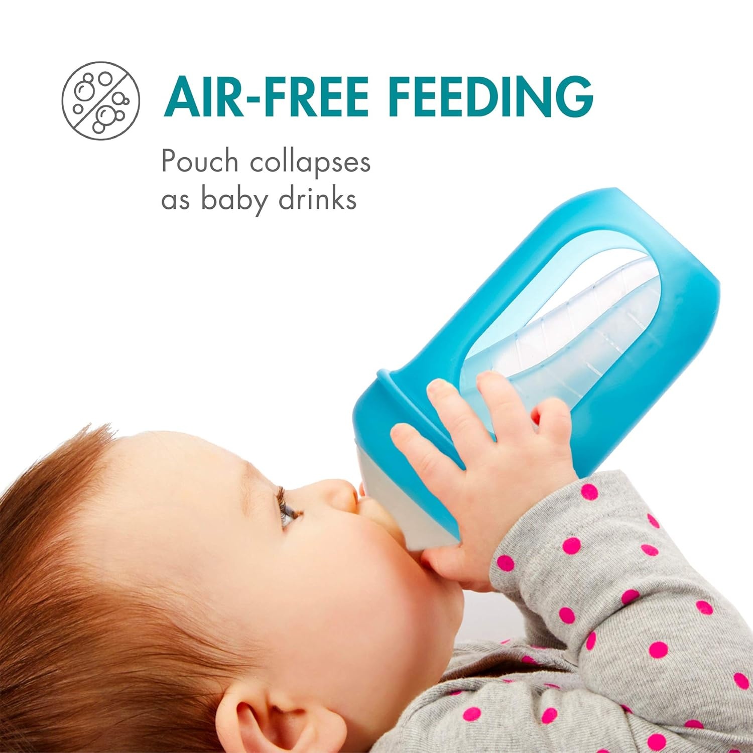 image:imageBoon Nursh Reusable Replacement Pouch with Collapsible Silicone Pouch Design Everyday Baby Essentials Stage 2 Medium Flow Baby Bottles Gray 8 Oz8 Ounce Pack of 3