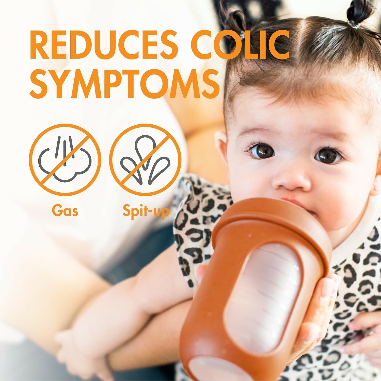 image:imageBoon Nursh Reusable Silicone Pouch Baby Bottles Medium Flow Nipple Silicone Baby Bottle Pouch and Nipple Baby Feeding Essentials Speckle 36 Months 4 Count 8 Ounce