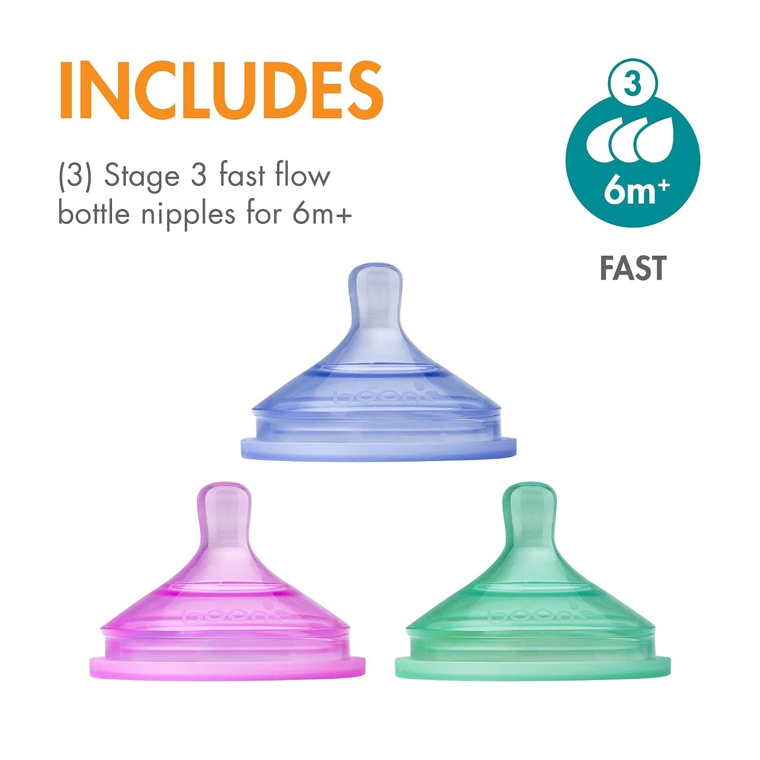 image:imageBoon Nursh Silicone Baby Bottle Nipples Bottle Nipples for Boon Nursh Baby Bottles Baby BottleFeeding Supplies Medium Flow Baby Bottle Nipples 3 Count1 Count Pack of 3