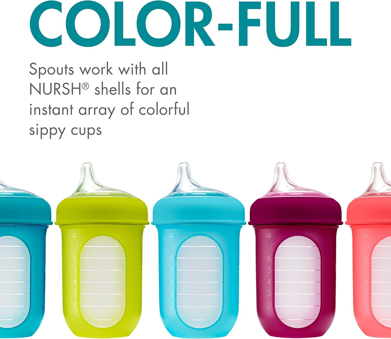 image:imageBoon Nursh Silicone Sippy Cup Lid Convertible Transitional Sippy Spouts for Nursh Baby Bottles Sippy Cup Lids for Babies Baby Feeding Supplies Ages 6 Months and Up 3 Count3 Count Pack of 1