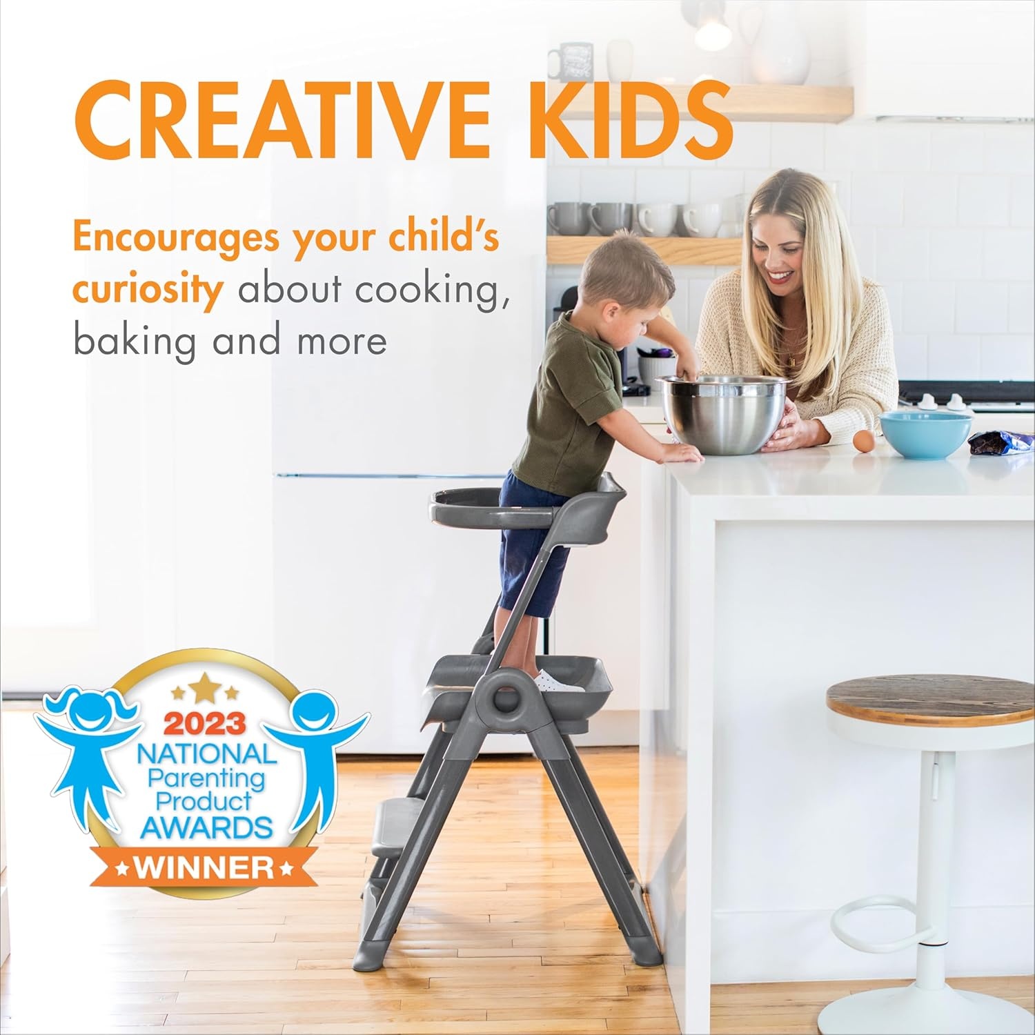 image:imageBoon Pivot Toddler Tower Folding Toddler Step Stool for Bathroom Sink or Kitchen Countertop Step Stool for Toddlers with CPC Certification Gray Ages 18 Months to 4 YearsGray