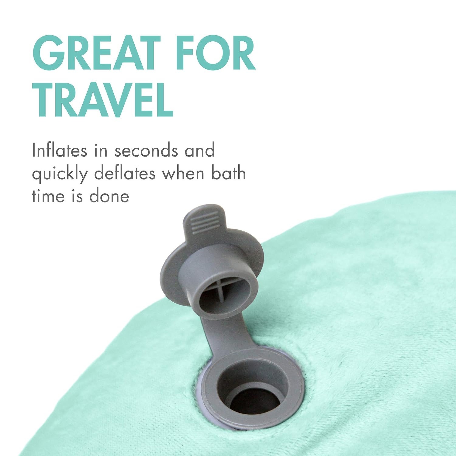 image:imageBoon Puff Inflatable Baby Bather Infant Bathtub Includes Microfleece Cover Swaddle Wings and Storage Bag Inflatable Baby Bathtub for Newborns and InfantsMint