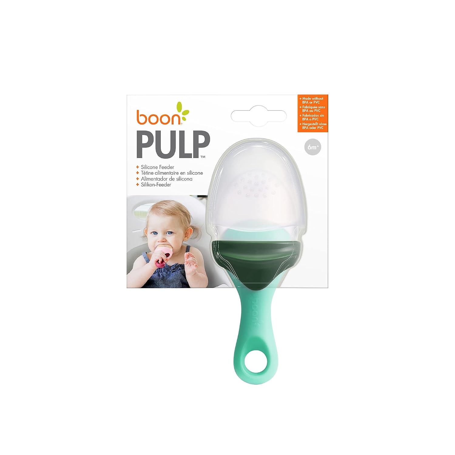 image:imageBoon Pulp Silicone Baby Fruit Feeder Soft Silicone Baby Feeding Fruit and Vegetable Baby Led Weaning Supplies Baby Feeding Essentials GreenMint 1 CountMintGreen