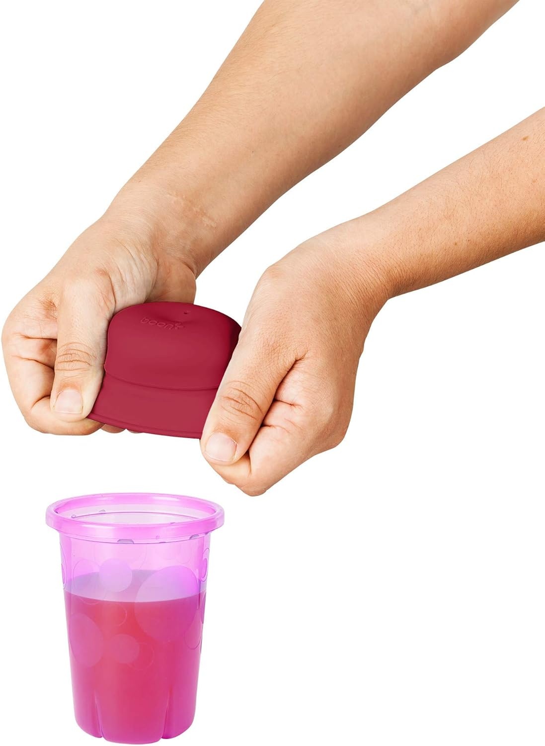 image:imageBoon SNUG Silicone Straw Sippy Cup Set of 3 Lids 3 Straws amp Toddler Cup Convert Kids Cups MintPink
