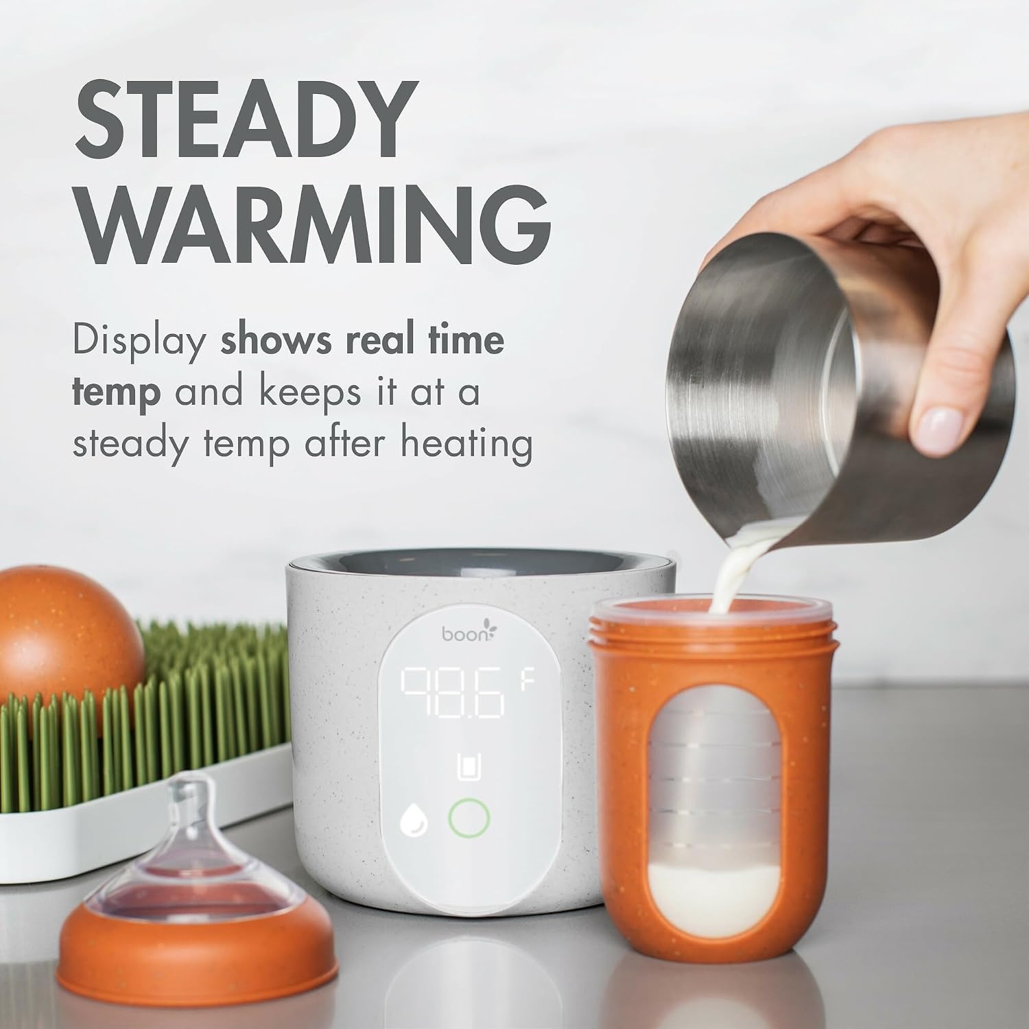 image:imageBoon Tempro Direct Heat Breastmilk Warmer Retains Nutrients in Baby Formula and Breastmilk Quick Liquid Warmer with Real Time Temp Reading Breastfeeding EssentialsDirect Heat Liquid Warmer