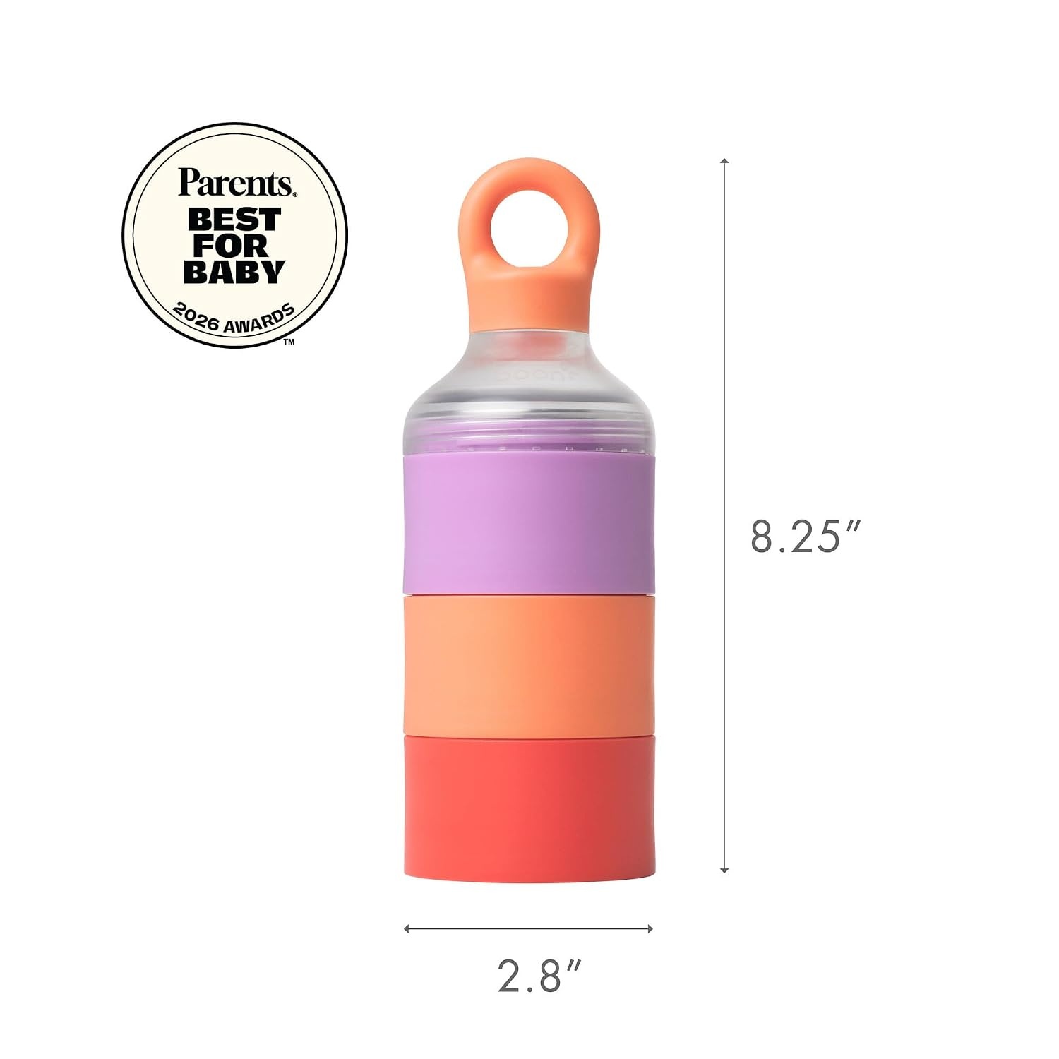 image:imageBoon Triful Baby Formula Dispenser On The Go Insulated Stainless Steel Formula Containers with Stacking Design Baby BottleFeeding Supplies for Travel PinkPink