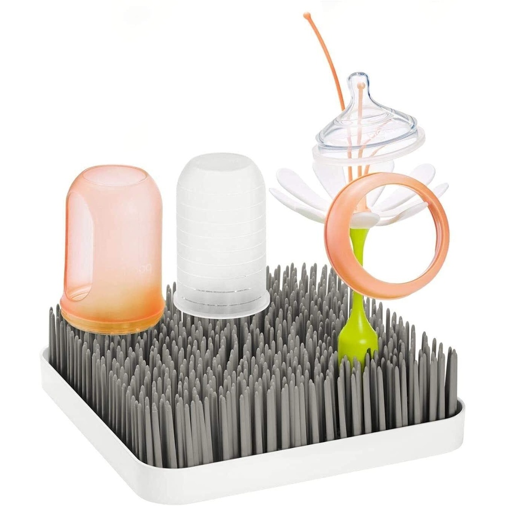 image:imageBoon Grass Plastic Drying Rack Modern Countertop Baby Bottle Organizer 975 x 988 x 30 inches Gray