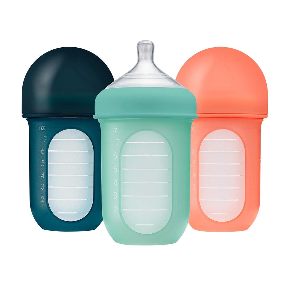 image:imageBoon Nursh Bottles Medium Flow Silicone Baby Bottles Help Ease Colic Symptoms Formula and Breast Milk Only Touch Platinum FoodSafe Silicone Mint 36 Months 3 Count 8 OunceMint