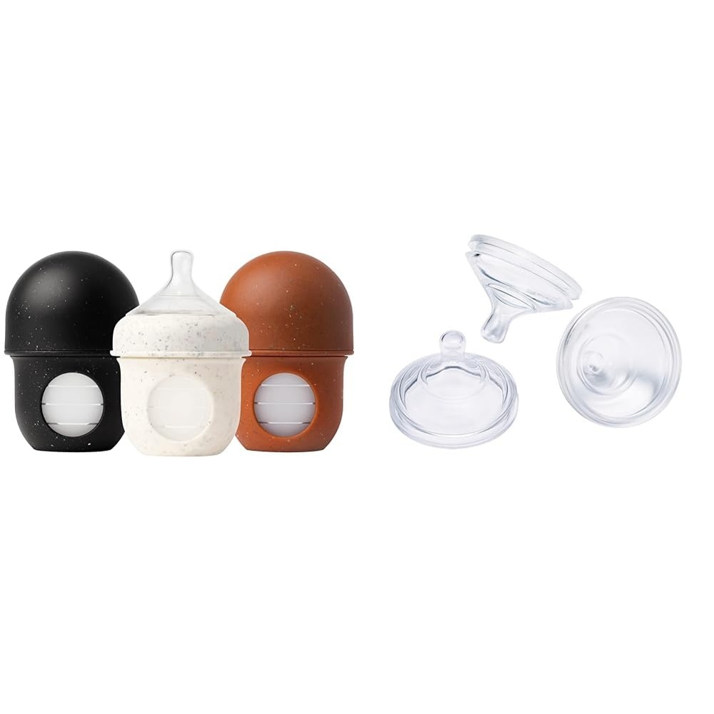 image:imageBoon Nursh Reusable Baby Bottles  Collapsible Silicone Pouch Design Everyday EssentialsSpeckle