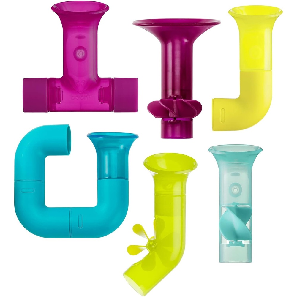 image:imageBoon Pipes Toddler Bath Toys Bathtub Building Toys with Suction Cups Toddler Sensory Toys and Bathtub Essentials Multicolored 5 Count Kids Ages 12 Months and UpPurple