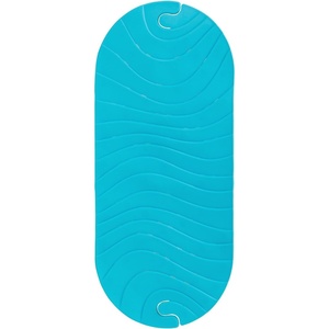 Boon B11192 RIPPLE Textured Non Slip Baby Bath Tub Mat with Hanging Hook and Drain Holes, Blue(Ripple)