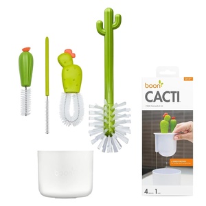 Boon Cacti Replacement Baby Bottle Brushes – Includes Bottle Cleaner Brush, Straw Cleaner Brush, Nipple Brush and Detail Brush for Baby Bottles – Newborn Essentials – Sage – 4 Count(4 Piece Set)