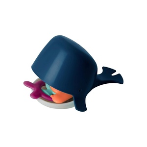 Boon Chomp Whale Bath Toy – Interactive Baby Bath Toys for Sensory Fun – Sensory Toddler Toys for Bath Time – Baby Gifts and Stocking Stuffers – Ages 12 Months and Up(Navy)