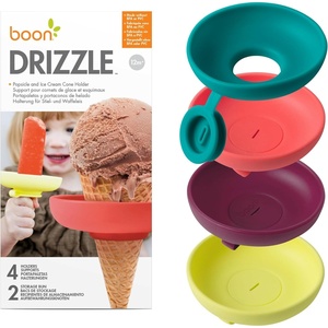 Boon Drizzle Silicone Ice Pop Holder – Drip Catcher for Frozen Treats – Dishwasher Safe Summer Kids and Toddler Essentials – Includes 2 Travel Cases – 4 Count
