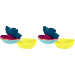 Boon Fleet Toy Boat Baby Bath Toys – Stacking Boat Toy Set for Bath Time Fun – Toddler and Baby Stacking Bathtub Toys With Drain Holes – 5 Count – Ages 10 Months and Up(Azul Marino Multicolor.)