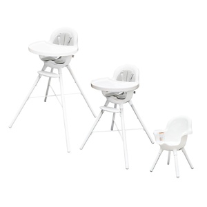 Boon GRUB Adjustable Baby High Chair – Convertible High Chair and Toddler Chair – High Chairs for Babies and Toddlers 6 Months to 6 Years – Dishwasher Safe – Gray(White Highchair)