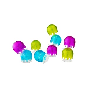 Boon Jellies Suction Cup Bath Toys – Bathtub Baby Sensory Toys – Jellyfish Suction Toys for Bath Time – Navy/Coral – Baby and Toddler Bath Toys – 9 Count – Ages 12 Months and Up(Multi)