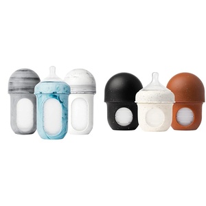 Boon Nursh Reusable Baby Bottles – Collapsible Silicone Pouch Design, Everyday Essentials(Tie dye)